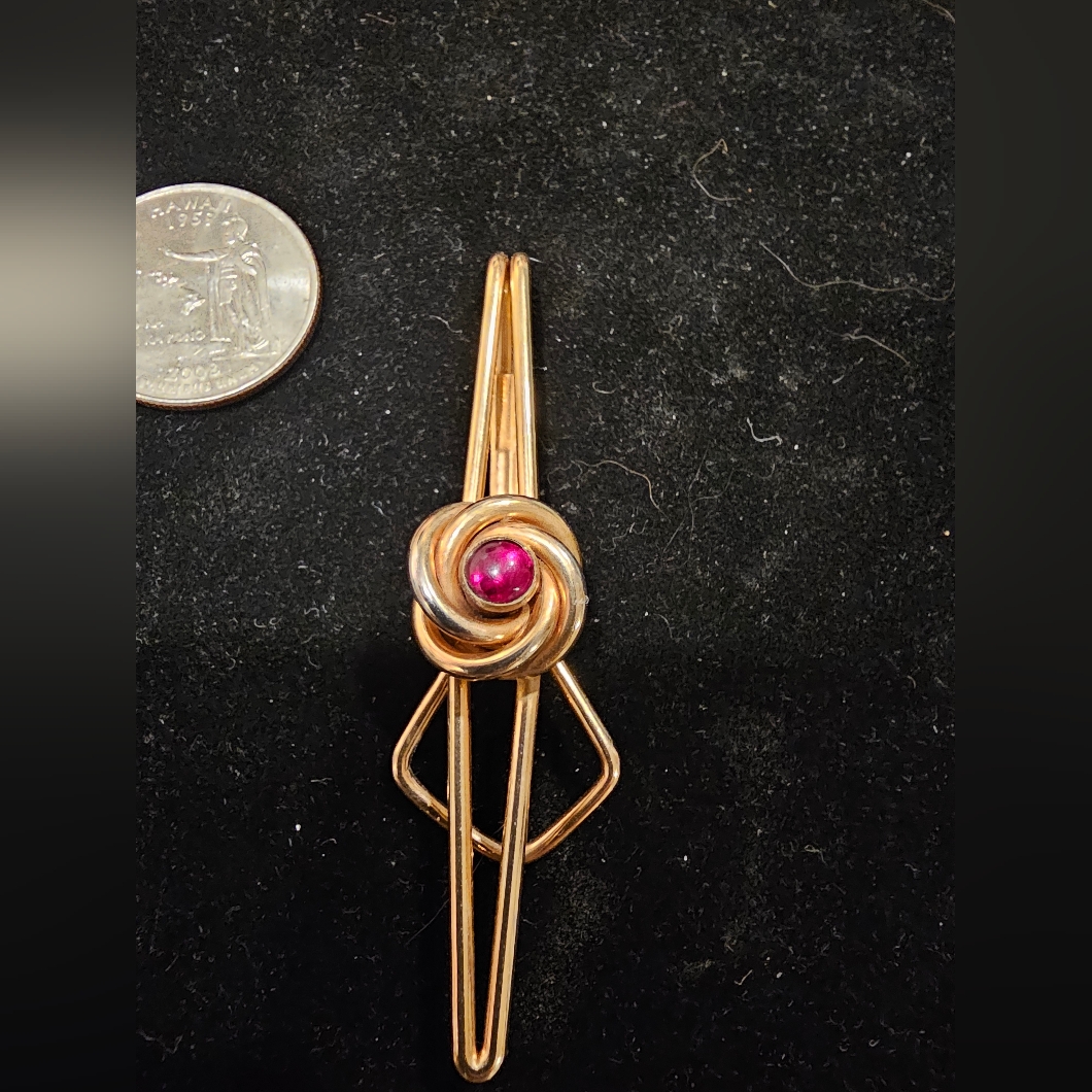 Vintage Swank Tie Bar Money Clasp Goldtone